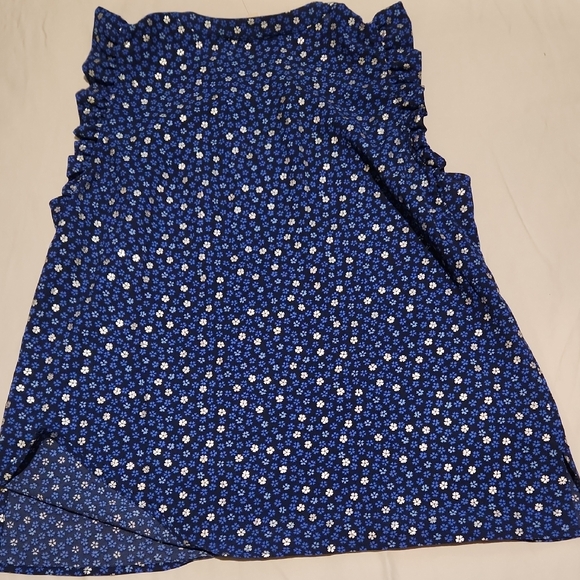 NWT Michael Kors Blue Floral Sleeveless Top Sz L - Picture 5 of 6